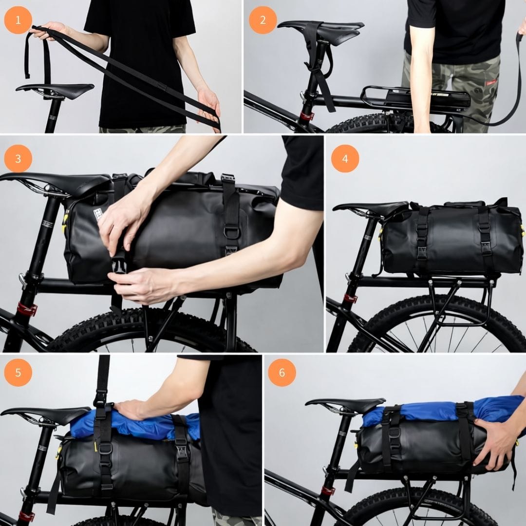 Sacoche porte-bagage étanche pour vélotaf